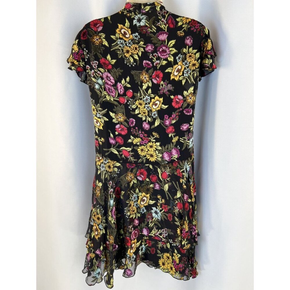 NEW Alice + Olivia Moore Western Floral Tie Neck Layered Dress $440 - Picture 6 of 13